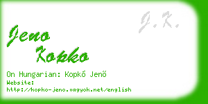 jeno kopko business card