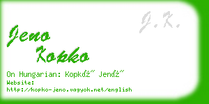 jeno kopko business card